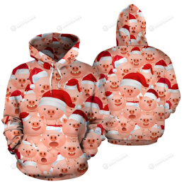 Pig Christmas 3D All Over Print Hoodie, Zip-up Hoodie