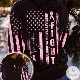 Fight Flag Breast Cancer 3D All Over Print Hoodie, Zip-up Hoodie