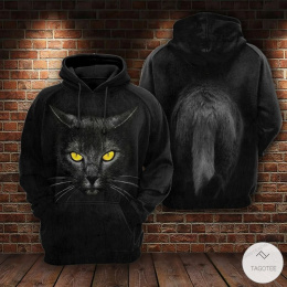Angry Black Cat 3D All Over Print Hoodie, Zip-up Hoodie
