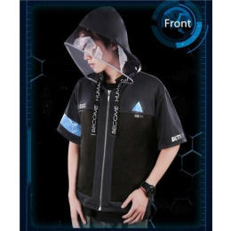 Detroit: Become Human Connor Coser Costume Coat Hoodies Short Sleev - Cosercos
