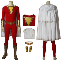 Shazam Costume Movie Shazam Cosplay Billy Batson Full Set Red Outfit