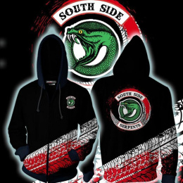 Riverdale South Side Serpents Tv Unisex 3D Printed Hoodie Sweatshirt Jacket With Zipper