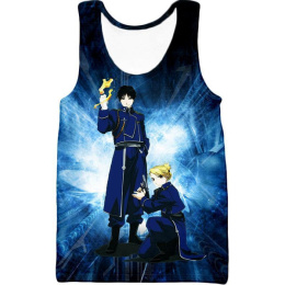 Fullmetal Alchemist State Military Personnels Roy x Riza Anime Action Pose Tank Top