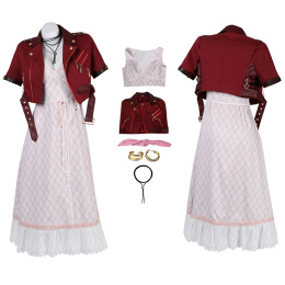 Aerith Gainsborough Costume Crisis Core - Final Fantasy VII Cosplay Party Dress Full Set