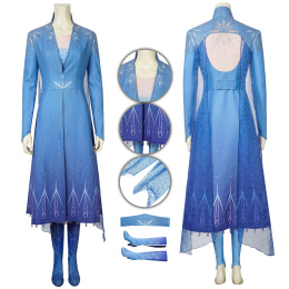 Elsa Costume Frozen 2 Cosplay Blue Dress
