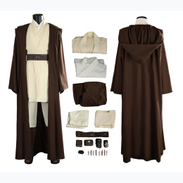 Obi-Wan Kenobi Costume Star Wars: Episode II - Attack Of The Clones Cosplay Full Set High Quality