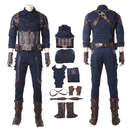 Captain America Costume Avengers Infinity War Cosplay Steve Rogers Full Set Deluxe Outfit