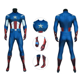 Captain America Costume The Avengers Cosplay Steven Rogers Zentai Jumpsuit Bodysuit 