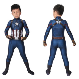 Captain America Costume Avengers: Endgame Cosplay Steven Rogers For Kids