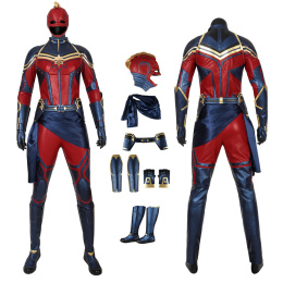 Captain Marvel Costume Avengers: Endgame Cosplay Carol Danvers Full Set