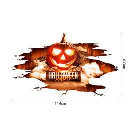 Halloween 3D Stickers View Scary Pumpkin Shaped Window Floor