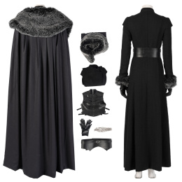 Sansa Stark Costume Game of Thrones 8 Cosplay Deluxe Version Black Outfit