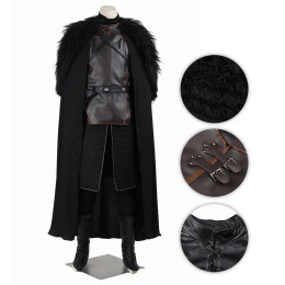 Jon Snow Costume Game of Thrones Cosplay Black Color Full Set