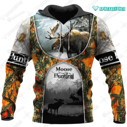 Beautiful Moose Hunting 3D Hoodie