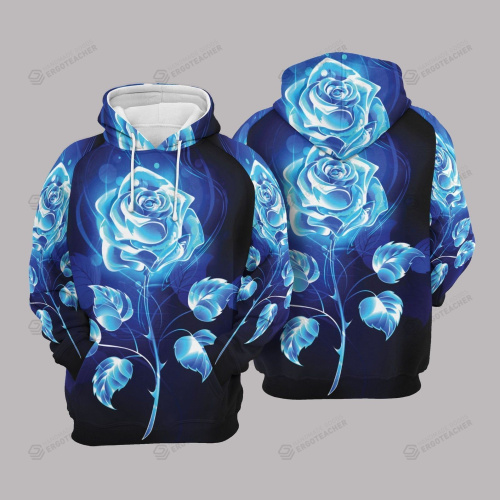 Blue Rose Unisex 3D Hoodie All Over Print