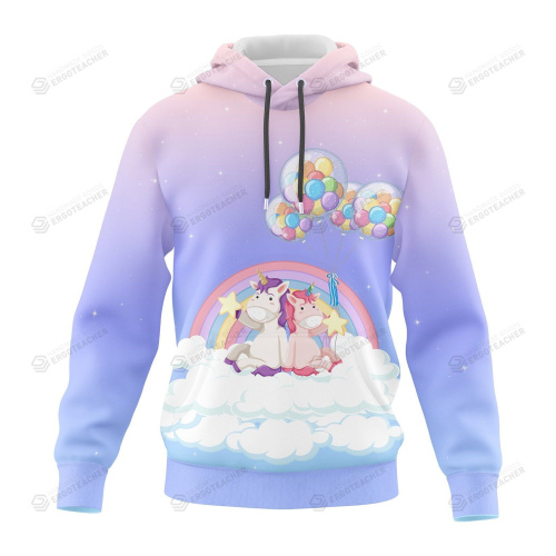 Unicorn Rainbow 3D All Over Print Hoodie, Zip-up Hoodie
