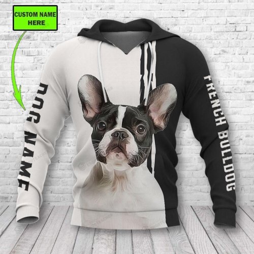 Personalized French Bulldog Custom Name 3D All Over Print Hoodie, Zip-up Hoddie