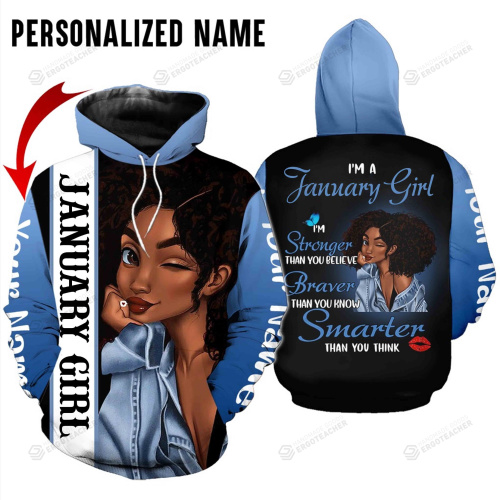 Personalized Name January Girl Hoodie All Over Printed 03
