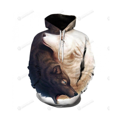 Yin And Yang Wolves Wolf Wolf 3D Hoodie