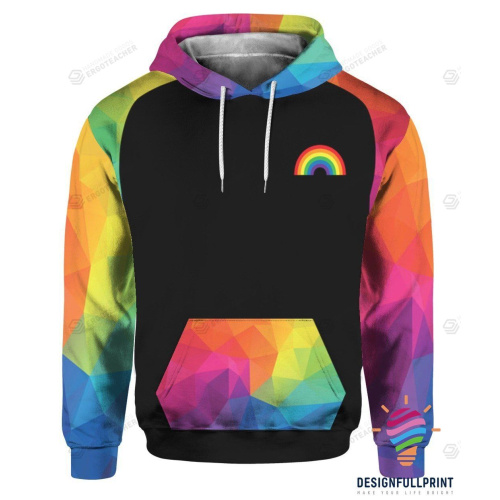 LGBT Pride Rainbow American Flag 3D All Over Print Hoodie, Zip-up Hoodie