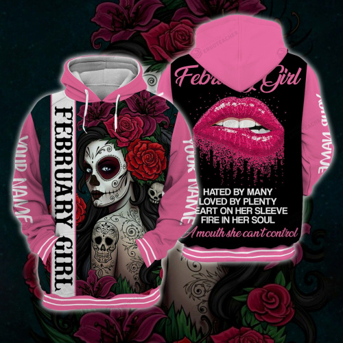 Personalized Name February Girl Hoodie All Over Printed 02