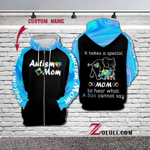 Personalized Custom Name Autism It Takes A Special Mom To Hear A Son Cannot Say Custom 3d All Over Print Hoodie, Zip-Up Hoodie