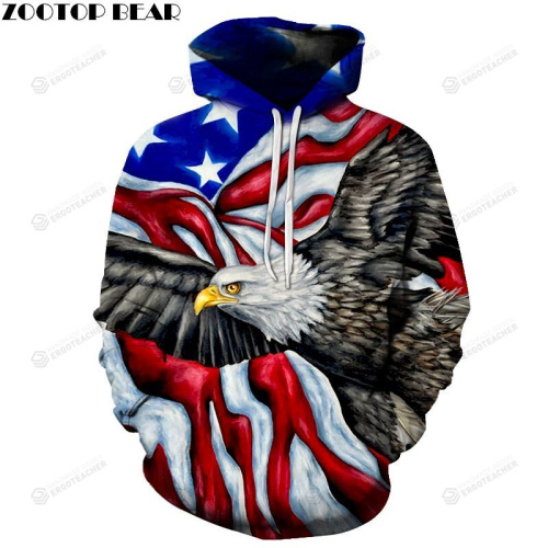 Eagle Usa Flag 3d All Over Print Hoodie, Zip-Up Hoodie