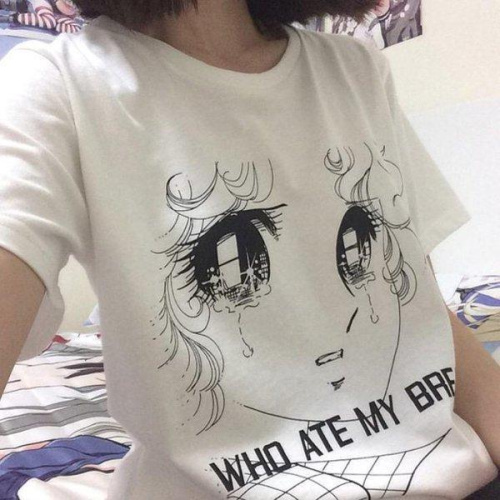 Who Ate My Bread T-Shirt Crying Anime Girl - Cosercos