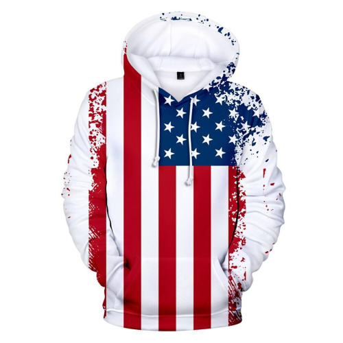 Usa American Paint Splatter Flag Hoodie