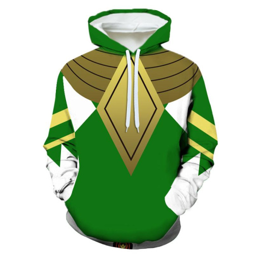 Power Rangers Game Anime Green Cosplay Unisex 3D Printed Hoodie Sweatshirt Pullover