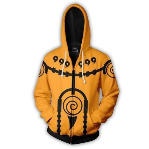Naruto Anime Kyuubi Uzumaki Naruto Cosplay Adult Unisex 3D Printed Hoodie Sweatshirt Jacket With Zipper