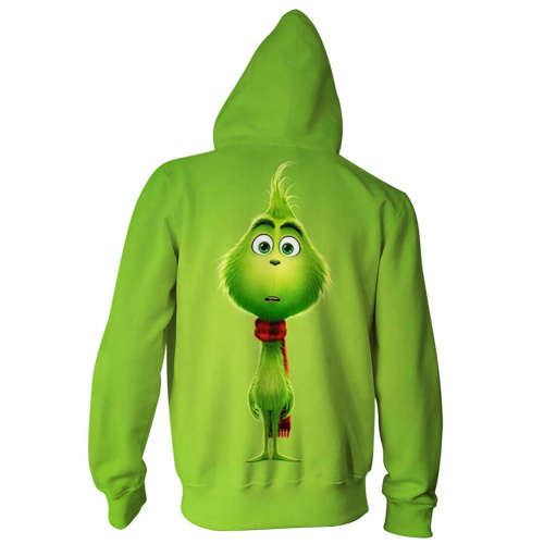 Grinch Hoodie - The Grinch Zip Up Hooded Sweatshirt - Cosercos