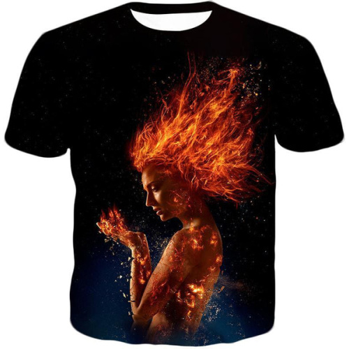 Cool HD Printed Dark Phoenix Black T-Shirt