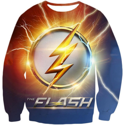 DC Comics The Flash Symbol Sweatshirt - Superhero 3D Sweatshirts And Clothing Sweatshirt