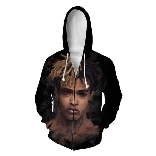 American Rapper Xxxtentacion Jahseh Dwayne Ricardo Onfroy Style 5 Unisex Adult Cosplay Zip Up 3D Print Hoodies Jacket Sweatshirt