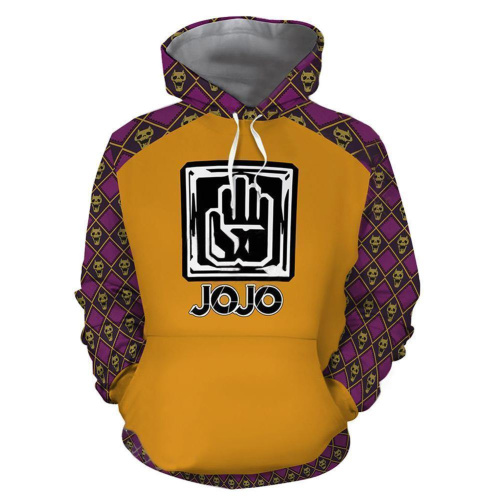 Unisex Kujo Jotaro Logo Hoodies Jojo'S Bizarre Adventure Pullover 3D Print Jacket Sweatshirt