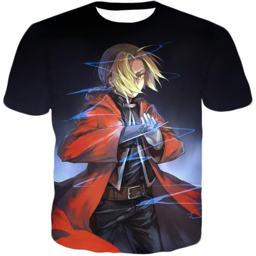Full Metal Alchemist T-Shirt - Fullmetal Alchemist Edward Elrich Best State Black T-Shirt