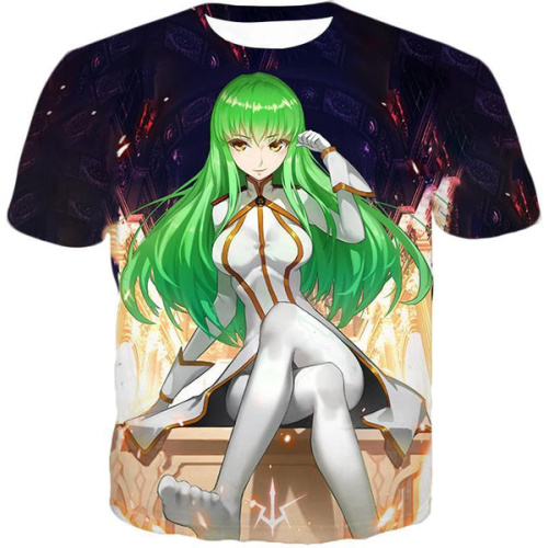 Green Haired Immortal Witch C.C. Anime Poster T-Shirt