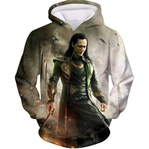 Marvels Mind Controlling Villain Loki Graphic Action Hoodie