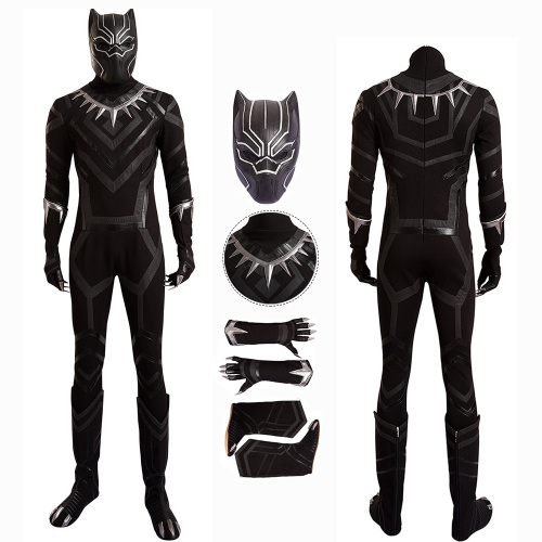 Black Panther Costume Captain America: Civil War Cosplay T'Challa Full Set Black Outfit