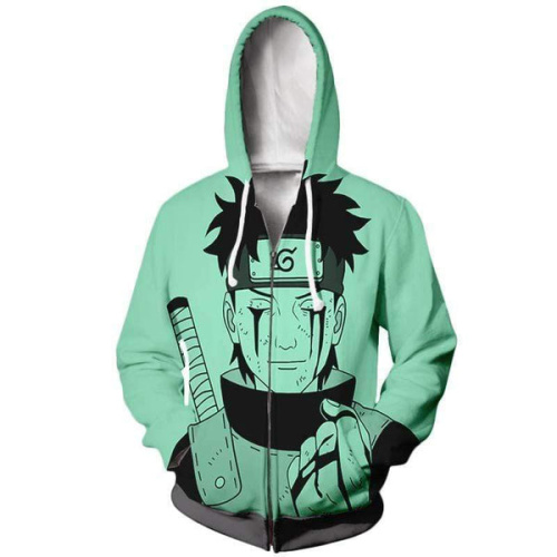 Naruto Shippuden Hoodie - Obito Uchiha Green Pastel Zip Up Hoodie Jacket