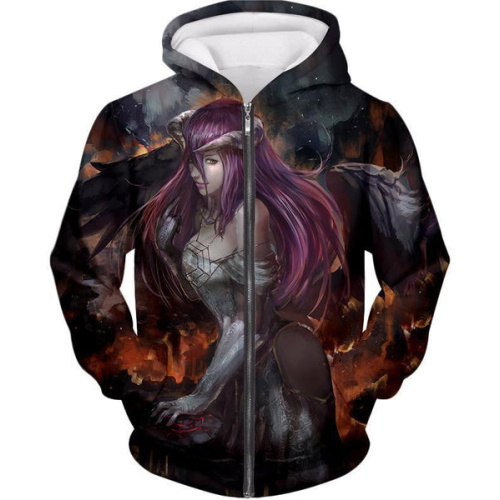 Overlord Cool Albedo the Beautiful White Devil Fan Art Promo Zip Up Hoodie