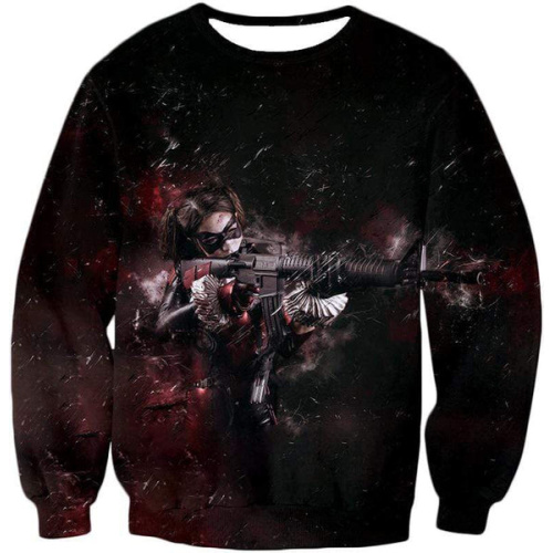 Suicide Squads Harley Quinn Action HD Graphic Sweatshirt