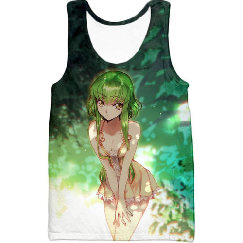 Super Sexy Green Haired Anime Girl C.C Cool Promo Tank Top